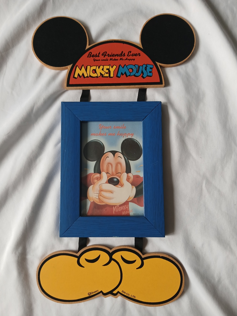 Vintage Disney Mickey Mouse Blue and Yellow Hanging Photo Frame